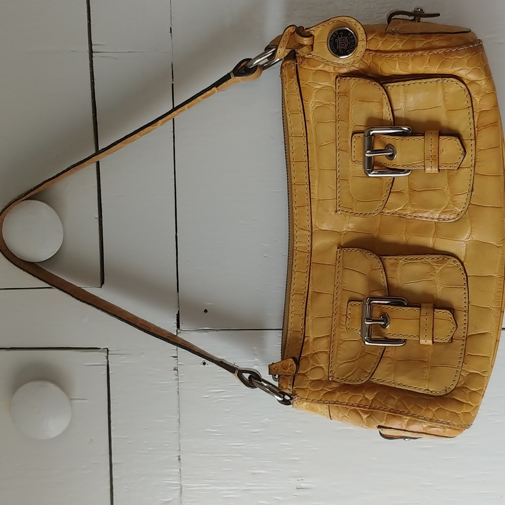 Vintage Dooney & Bourke Golden Lily Bayou Collection Alligator Shoulder Bag